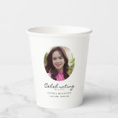 Celebration of Life Photo Memorial Keepsake Papieren Bekers (Achterkant)