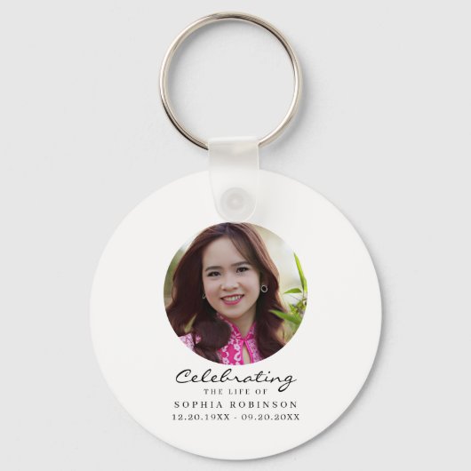 Celebration of Life Photo Memorial Keepsake Sleutelhanger (Voorkant)