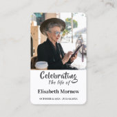 Celebration of Life Photo Memorial Prayer Card Visitekaartje (Voorkant)