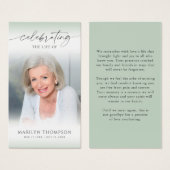 Celebration of Life Photo Memorial Prayer Card Visitekaartje (Voorkant /achterkant)