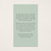 Celebration of Life Photo Memorial Prayer Card Visitekaartje (Achterkant)