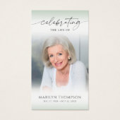 Celebration of Life Photo Memorial Prayer Card Visitekaartje (Voorkant)