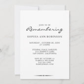 Celebration of Life Photo Modern Memorial  Kaart (Achterkant)