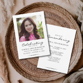 Celebration of Life Photo Modern Memorial  Kaart