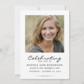 Celebration of Life Photo Modern Memorial  Kaart (Voorkant)