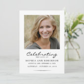 Celebration of Life Photo Modern Memorial  Kaart (Staand voorkant)