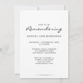 Celebration of Life Photo Modern Memorial  Kaart (Achterkant)