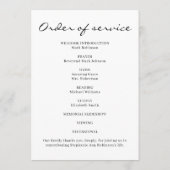 Celebration of Life Photo Order of Service Programmakaart (Achterkant)