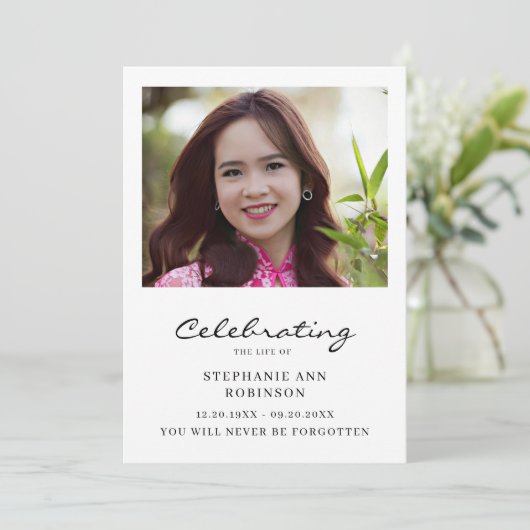 Celebration of Life Photo Order of Service Programmakaart (Staand voorkant)