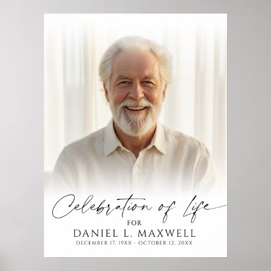 Celebration of Life Photo Script Welcome Sign Poster (Voorkant)