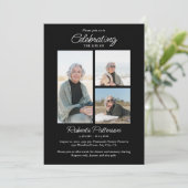 Celebration of Life Photos, Memorial Black White Kaart (Staand voorkant)