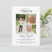 Celebration of Life Photos, Memorial Simple White Kaart (Staand voorkant)