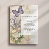 Celebration of Life Purple Butterfly Peony Funeral Kaart
