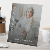 Celebration of Life Remembrance Photo Funeral  Reclamebord Met Voetstuk (Insitu)