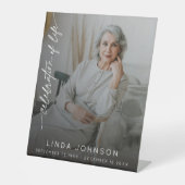 Celebration of Life Remembrance Photo Funeral Reclamebord Met Voetstuk (Voorkant)