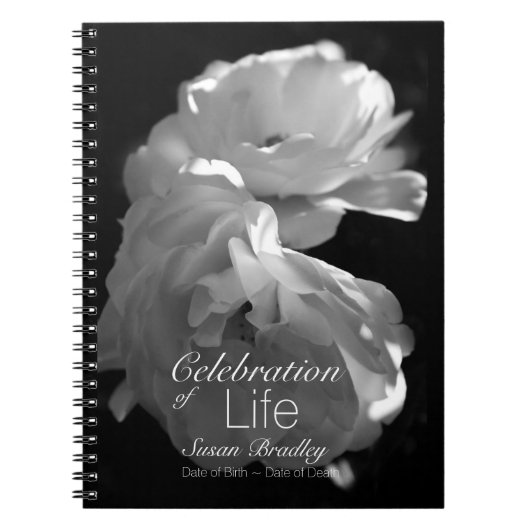 Celebration of Life Rose Funeral Guest Book 3 Notitieboek (Voorkant)