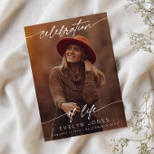 Celebration of Life Script Funeral Photo | Black Bedankkaart