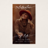 Celebration of Life Script Funeral Photo Prayer Visitekaartje (Voorkant)