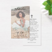 Celebration of Life Script Memorial Cross Prayer Visitekaartje (Bureau)