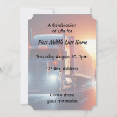 Celebration of Life Semi-Truck Tractor-trailer  Kaart (Achterkant)