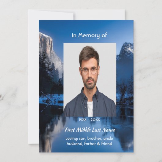 Celebration of Life Servce Mountain Lake Winter  Kaart (Voorkant)