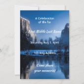 Celebration of Life Servce Mountain Lake Winter Kaart (Achterkant)