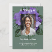 Celebration of Life Service African Violet Kaart (Voorkant)