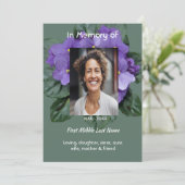 Celebration of Life Service African Violet Kaart (Staand voorkant)