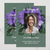 Celebration of Life Service  African Violet Kaart (Voorkant / Achterkant)