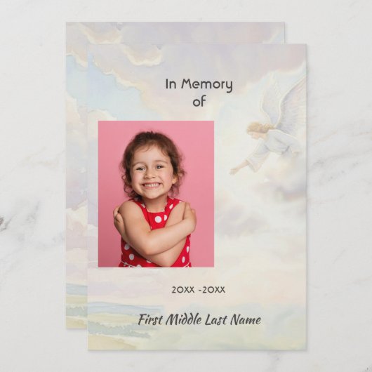 Celebration of Life Service Angel Reaching Kaart (Voorkant / Achterkant)