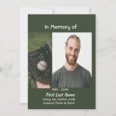 Celebration of Life Service Baseball Game Player Kaart (Voorkant)