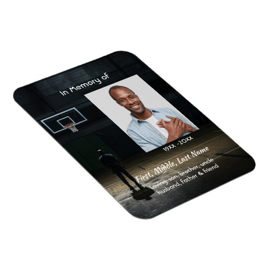 Celebration of Life Service Basketball Player Magneet (Rechterzijde)