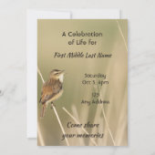 Celebration of Life Service  Bird Garden Nature  Kaart (Achterkant)