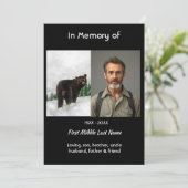 Celebration of Life Service Black Bear Animal Kaart (Staand voorkant)
