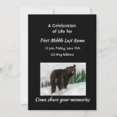 Celebration of Life Service Black Bear Animal Kaart (Achterkant)