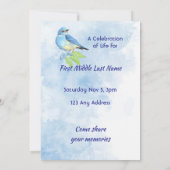 Celebration of Life Service Bluebird Garden Bird  Kaart (Achterkant)