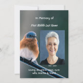 Celebration of Life Service Bluebird Garden Bird Kaart (Voorkant)