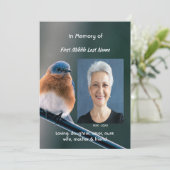 Celebration of Life Service Bluebird Garden Bird Kaart (Staand voorkant)