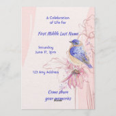 Celebration of Life Service Bluebird Garden Kaart (Achterkant)