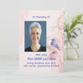 Celebration of Life Service Bluebird Garden Kaart (Staand voorkant)