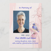 Celebration of Life Service Bluebird Garden Kaart (Voorkant)