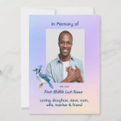 Celebration of Life Service Bluejay  Kaart (Voorkant)