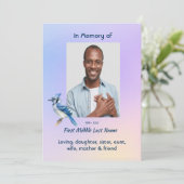 Celebration of Life Service Bluejay  Kaart (Staand voorkant)