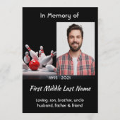 Celebration of Life Service  Bowling Bowler Kaart (Voorkant)