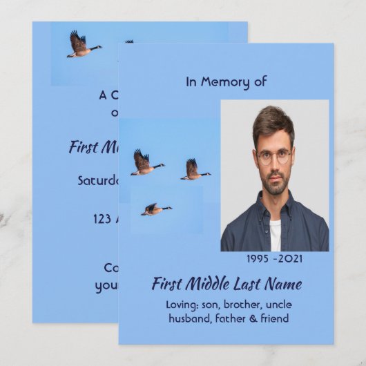 Celebration of Life Service Canada Goose Outdoors Kaart (Voorkant / Achterkant)