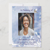 Celebration of Life Service Chickadee Bird Winter  Kaart (Voorkant)