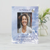 Celebration of Life Service Chickadee Bird Winter  Kaart (Staand voorkant)