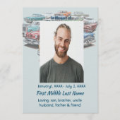 Celebration of Life Service Classic Vintage Car Kaart (Voorkant)