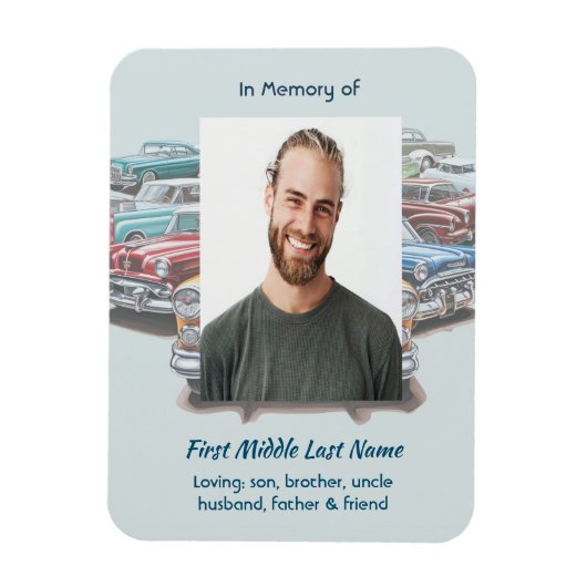 Celebration of Life Service Classic Vintage Car  Magneet (Verticaal)