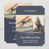 Celebration of Life Service Clouds Biplane Sky Kaart (Voorkant / Achterkant)